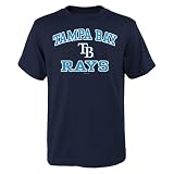 Outerstuff MLB Kids Youth 8-20 Official City Headline Arch Logo Team T-Shirt (US, Numeric, Size: 14-16, Regular, Tampa Bay Rays - Navy)
