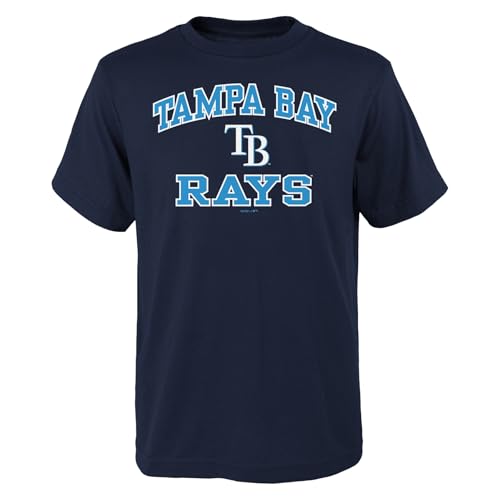 Outerstuff MLB Kids Youth 8-20 Official City Headline Arch Logo Team T-Shirt (US, Numeric, Size: 14-16, Regular, Tampa Bay Rays - Navy)