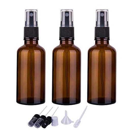 Amber Glass Fine Mist Spray Bottles (Set of 3)