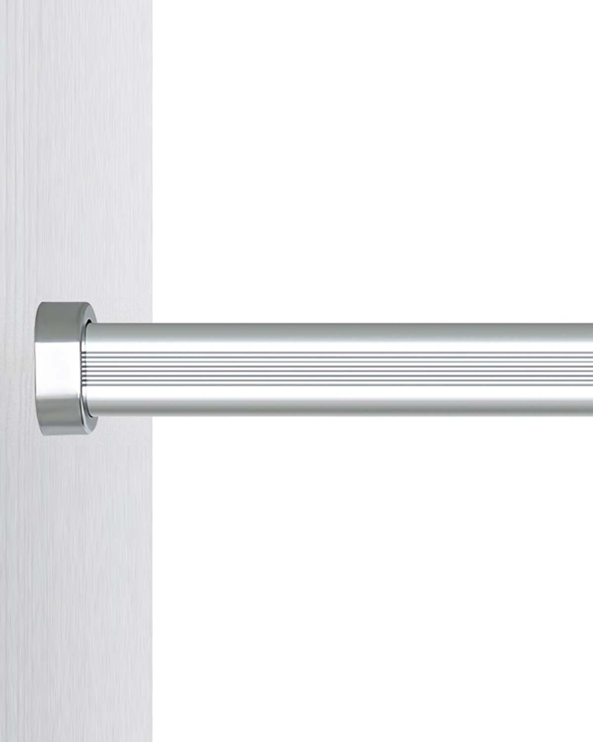 Barre de vêtements suspendue ovale ultra résistante en finition argent de 50cm