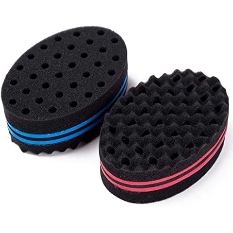 2PCS Varied Hair Sponges for Men, Xfaiz Small Holes Hair Twists Sponge Barber Brush Curl Sponge Twist Sponges Sponge Brush for Afro Curl Dreadlock Sponge (2PCS) Cover