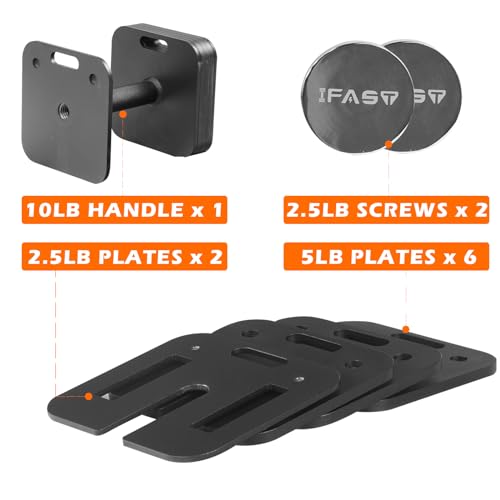 Image of IFAST Adjustable Dumbbells 50LB Single Square Dumbbell 9 in 1 Free Weights for Multiweight Options Quick-Lock Adjustable Dumbbell Sets with Anti-Slip Steel Handle for Full-Body Home Gym Workouts