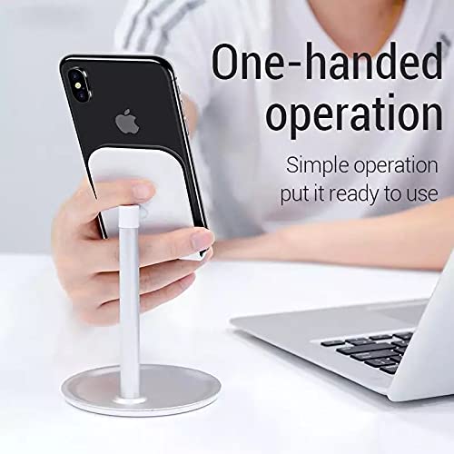 Salex Desk Phone Stand. White Cell Phone Holder For Office Landline Organizer, Home. Bracket Mount With Anti-Slip Pad, Bottom Storage Space. Handable Cradle For Smartphones And Tablets Up To 9.7". #TOP2