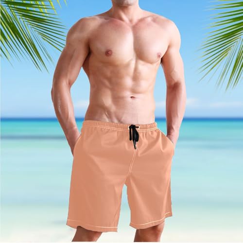 Men's Yellow Swim Trunks Shorts Swimwear Beach Board Short Bathing Suits with Mesh Lining and Pockets3