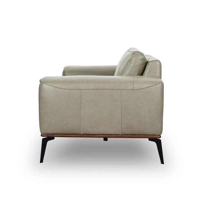 Image of LEGACY OF COMFORT Conley 58'' Leather Loveseat 2 Seater Sofa Two Seater Lounger for Living Room Offices Hotels (Ash Green, Two Seater)