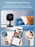 Outinput 2K Plug-in Überwachungskamera Innen, WLAN Indoor Kamera mit Nachtsicht, Hundekamera mit App, Bewegung&Geräusch-Erkennung, 2-Wege-Audio, Sirene, SD&Cloud-Speicher, für Baby&Haustiere, Schwarz