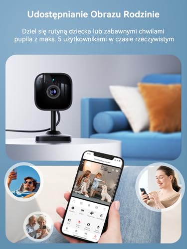 Outinput Indoor Security Camera, 2K WiFi Home Camera for Baby Monitor/Pet/Dog, Motion Detect, Night Vision, 2-Way Audio, Instant App Alerts, Cloud & Local Storage, Share to Family (Black) thumbnail 8