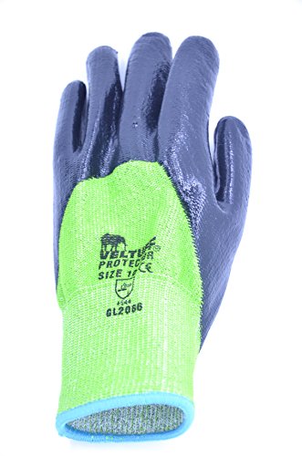 Preisvergleich Produktbild Maximale Schutz-Handschuhe mit höchster Sicherheitstufe, durchstich- und schnittfest, reißfest, abriebfest, 10 PaarGröße L (9).