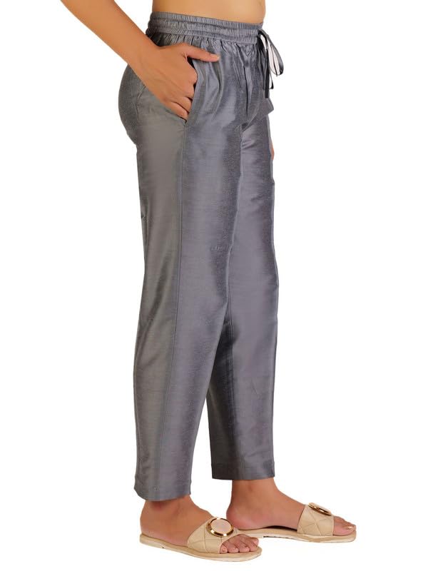 Image of Trouser Pants for Women,Stylish Trousers for Woman for Kurti Relaxed & Regular Straight fit Palazzo,Ethnic Bottom Formal Pants for Women Office wear Casual & Daily Use