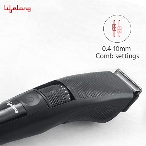 Image of Lifelong Beard Trimmer for Men | Quick Charge (2 Hours) | Runtime: 60 Mins | 20 Length Settings | Cordless | USB Charging | 1 Year Warranty (LLPCM07) - Black