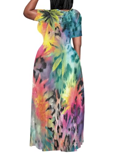 Image of Plus Size Maxi Dresses for Curvy Women T-Shirt Summer Sun Dresses Loose Fit