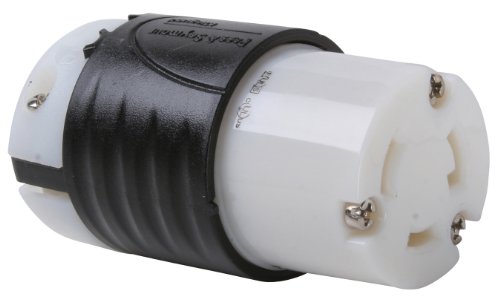 Turnlok Industrial Spec Grade Locking Connector, 30 Amp 125V, NEMA L5-30R, Black/White (1 Count) - Legrand Pass & Seymour L530CCCV3