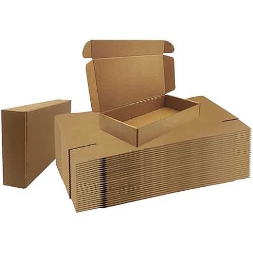 12x6x2 inch Shipping Boxes Bulk 25 Pack, Brown Corrugated Cardboard Mailers