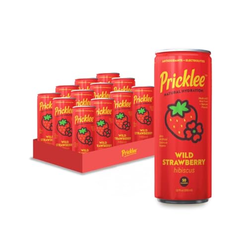 Pricklee Wild Strawberry Cactus Water - Packed With Antioxidants, Electrolytes,