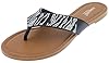 Capelli New York Ladies Rhinestone Trimmed Flips Flops Black 7 #3