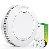 Runidur Smoke Detector10-Year Battery Powered Photoelectric with Test/Silence Button for Home Use (1 Pack)