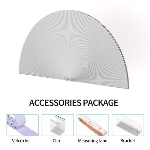 Myshade Arch Window Shades Half Circle Blackout Cellular Shades Cordless No Drill Blinds for Windows Half Moon Honeycomb Fabric No Tools Room Darkening Shades Easy Install (1PCS White 36\" W X 18\" H) - Thumbnail 5