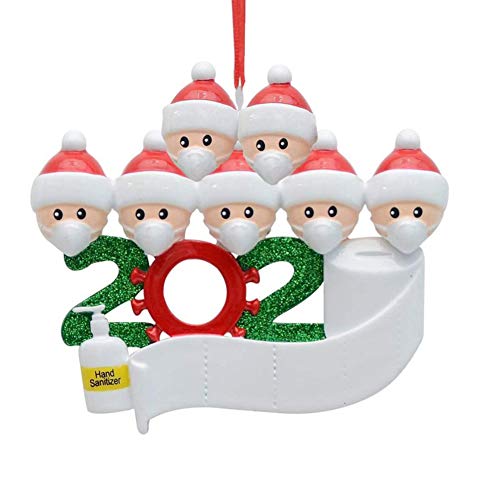 Pingente de Natal EFINNY 2021, ornamentos personalizados Covid Quarentine Survivor Family of 2 com m