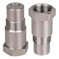 2 Stück Lambdasonde Adapter m18*1,5, Edelstahl Sauerstoffsensor Adapter Lambdasonde Eliminator Universal Sauerstoffsensor filteradapter O2 Sensor Extension Filteradapter
