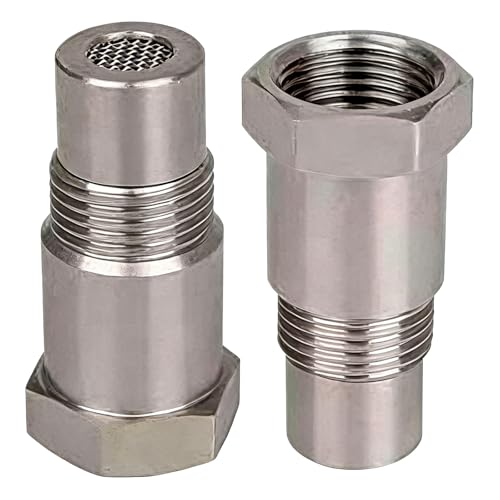 2 Stück Lambdasonde Adapter m18*1,5, Edelstahl Sauerstoffsensor Adapter Lambdasonde Eliminator Universal Sauerstoffsensor filteradapter O2 Sensor Extension Filteradapter