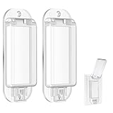 Xindojuz 2 PCS Light Switch Guard Cover with Screws, Child Proof Wall Light Switch Lock for Rocker Lights Switchs Protects Your Lights or Circuits from Being Accidentally Turned On or Off (Clear)