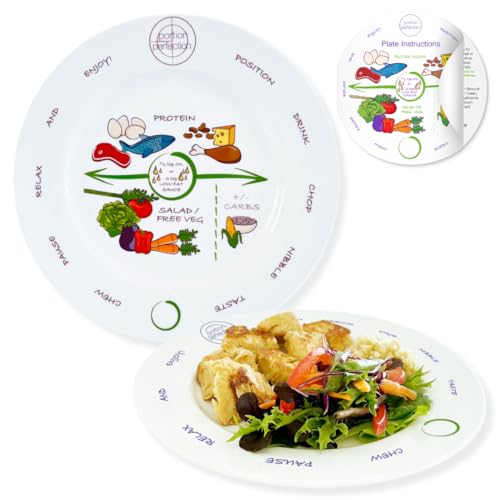 Portion Perfection, 2 Pack MELAMINE Bariatric Portion Control Plate 8”.