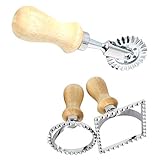 ❀❀ Mit den klassischen Stempeln und dem Schneidrad können Sie ganz einfach zu Hause köstliche frische Ravioli und Pasta herstellen. Die geriffelten Klingen erzeugen schöne Kanten und versiegeln gleichzeitig Ihre leckeren Füllungen in einem einfachen Schritt.