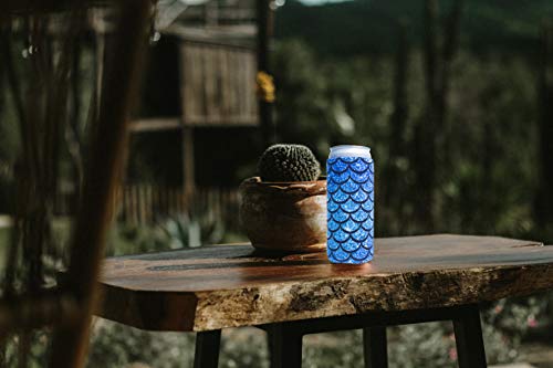 Slim Can Sleeves - Neoprene Bottle Insulator Sleeve Set of 2 Can Beverage Coolers for 12oz Energy Drink & Beer Cans (Fish scale)