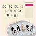 24Pcs Black French Press on Nails Medium Almond Fake Nails with 3D Starfish Designs Summer Flower False Nails Full Cover Stick on Nails Ocean Beach Acrylic Nails Gold Lines Glue on Nails for Women