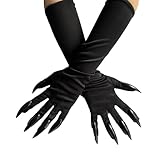 Halloween Witch Claw Gloves Wolf Cat Long Nail Ghost Women Carnival Party Black Accessory Prop 1 Pair