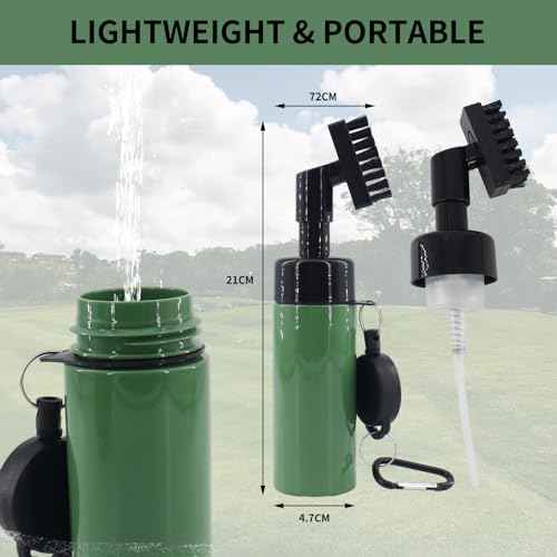 OSLEN Golf Club Cleaner Brush Groove Cleaning Brush with Bristles Head, Carabiners - Image 2