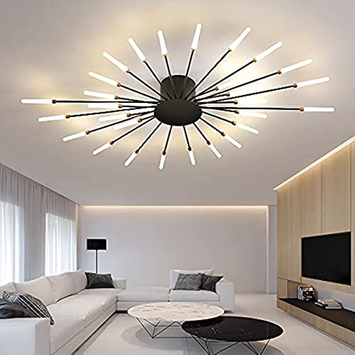 Lustre plafonnier moderne en métal précieux avec éclairage LED