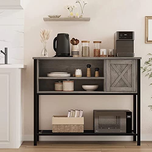 Idealhouse Buffet Storage Cabinet, Coffee Bar Cabinet With Storage, Kitchen Farmhouse Buffets And Sideboards With Door And Shelves Wood Console Table For Entryway, Dinning, Living Room #TOP14