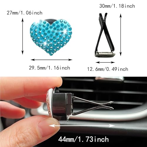 Image of 2 Pack Heart Car Air Vent Clips, Blue