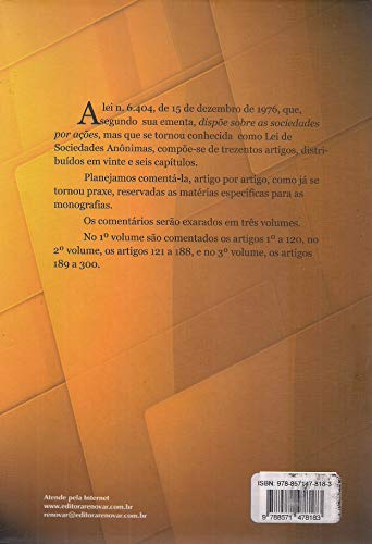 Das Sociedades Anônimas: Comentários à lei