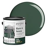 EVOLVE Barn & Fence Paint, Flat (Hunter Green), 1 Gallon – Durable Scratch-Resistant Wood Coating for Outbuildings & Fences, Fast-Dry Water-Based Formula