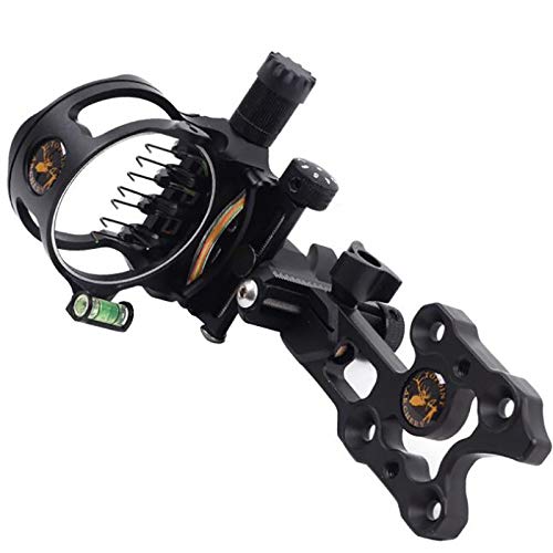 ACEXIER 7 Pins Compound Bow Sight 0,019 Mirino retinico in Fibra Ottica 16 cm CNC Alluminio Regolazione Verticale Verticale Tiro con Arco