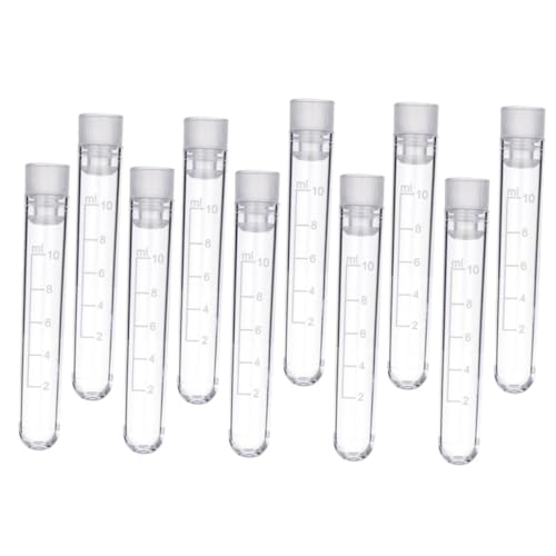 QUMIIRITY 50個 プラスチック製試験管 目盛り付き スクリューキャップ密封 サンプル保存容器 耐熱透明素材 で耐久性あり 化学実験 教育用