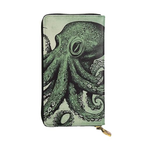 Portefeuille de voyage femme grand volume en cuir vert, l'esprit serein partout