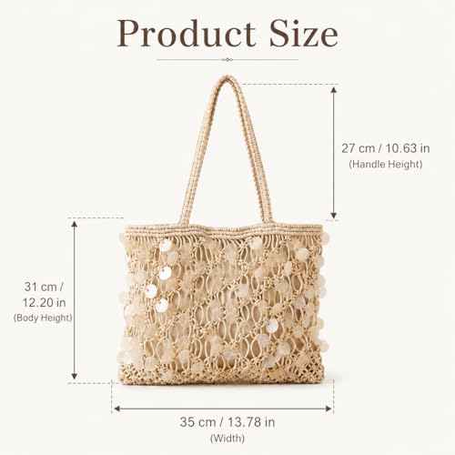 Bolso de playa tejido para mujer, grande y bohemio miniatura 3