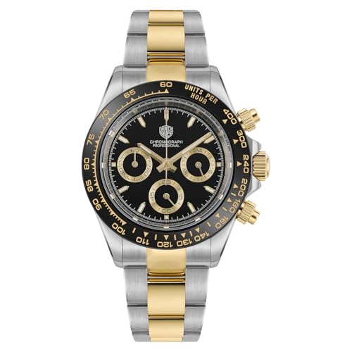 Image of watchdives Quartz Chronograph Watches, WD16500 Mens Wristwatch Japan VK63 Movement 39mm Sapphire Crystal Wristwatch 100M Waterproof Sport Watch for Men