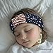 LedBack Kids Sweatbands Sweat Absorbent Sports Headbands for Boys Fashion Breathable Elastic Hairband American Flag Star Design Children's Athletic Headscarf for Running