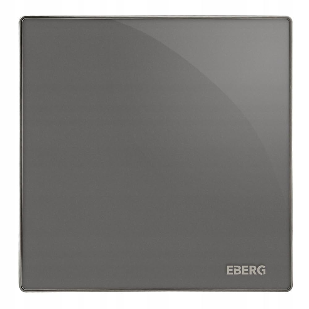 EBERG EVO G 100 HT Wentylator łazienkowy 100 mm szary z higrostatem, timerem i klapą zwrotną, cichy wentylator wyciągowy ze szklanym panelem do łazienki i WC, montaż ścienny i sufitowy