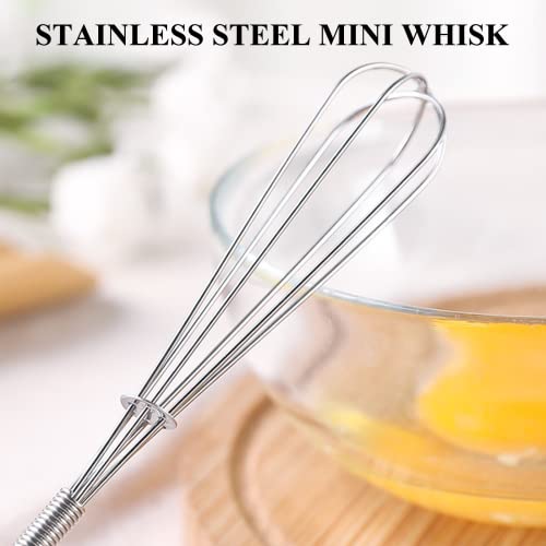 Nilehome Mini Whisks Stainless Steel Whisk Set 5" 7" Kitchen Small Wisk Balloon Wire Tiny Whisks For Cooking, Whisking, Blending, Beating, Stirring 2Pack #TOP5