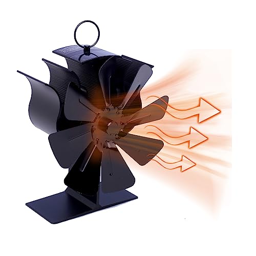 mumisuto Log Burner Stove Fan with 8 Blades, Log Burner Fan Silent Circulating Warm Air, Saving Fuel
