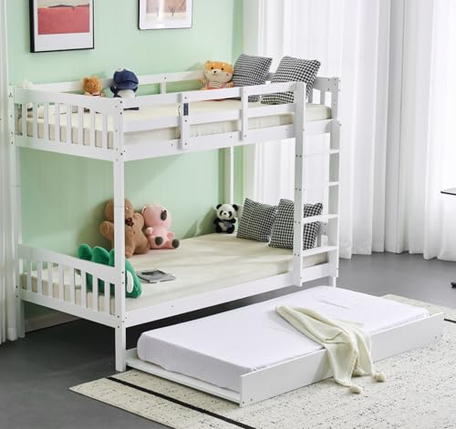 VINGLI Solid Wood Twin Over Twin Bunkbed