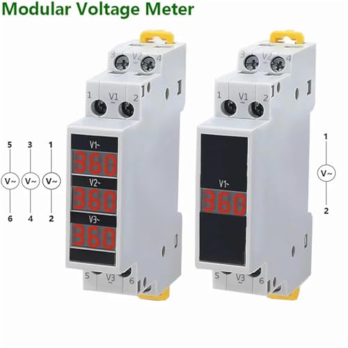 Voltmètre numérique LED 18mm monophasé triphasé 80-500V CA BV-3R - 3