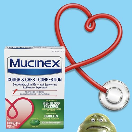 Mucinex Cough & Chest Congestion High Blood Pressure Liquid Gels, 16 ct.