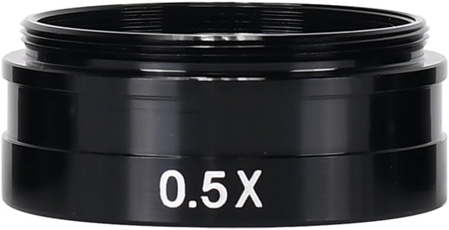 For Barlow Lens Stereo Microscope Auxiliary Objective Lens 0.3X 0.5X 0.7X 2.0X Magnification Mounting Thread 42mm C-Mount Aluminum Alloy Objective Lens for Industrial Mic(0.7X)