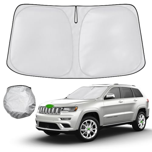 JYOMRSMOT Windshield Sun Shade Foldable Sunshade Compatible for 2011-2021 JEE-P Grand Cherokee,Front Window Car Sun Shields Heat Protection Visor Accessories for Hon-da